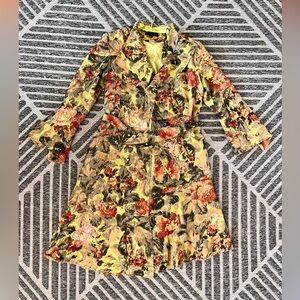 90s Vintage RENATO NUCCI Sz 46 Small Boho Floral Multi Fabric Coat